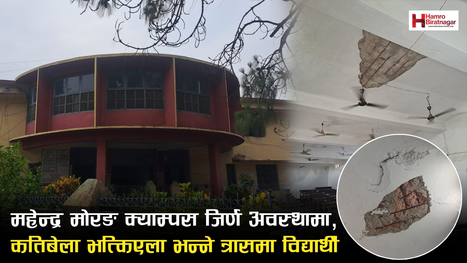 राष्ट्रप्रमुख/प्रधानमन्त्रीसम्म जन्माएको विराटनगरको महेन्द्र मोरङ क्याम्पस जिर्ण अवस्थामा पुग्दा पनि पुगेन कसैको ध्यान
