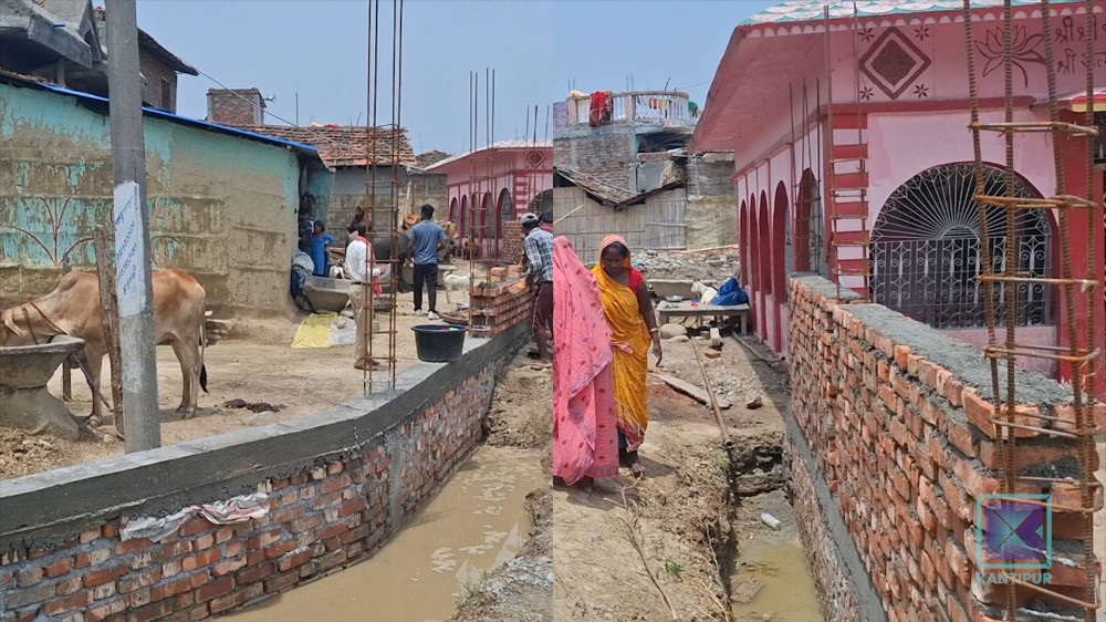 मन्दिरको पर्खाल लगाउँदा दलित बस्तीको बाटौ नै छेकियो