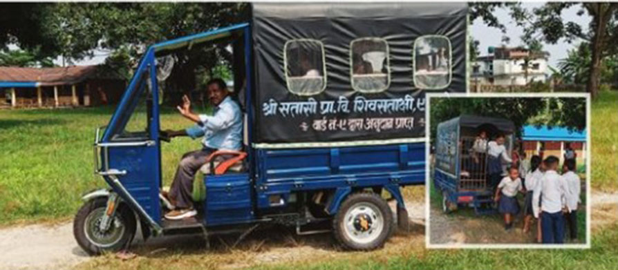सिटीरिक्सा चलाएर हेडसरले नै घर-घर विद्यार्थी लगिदिन्छन्  !