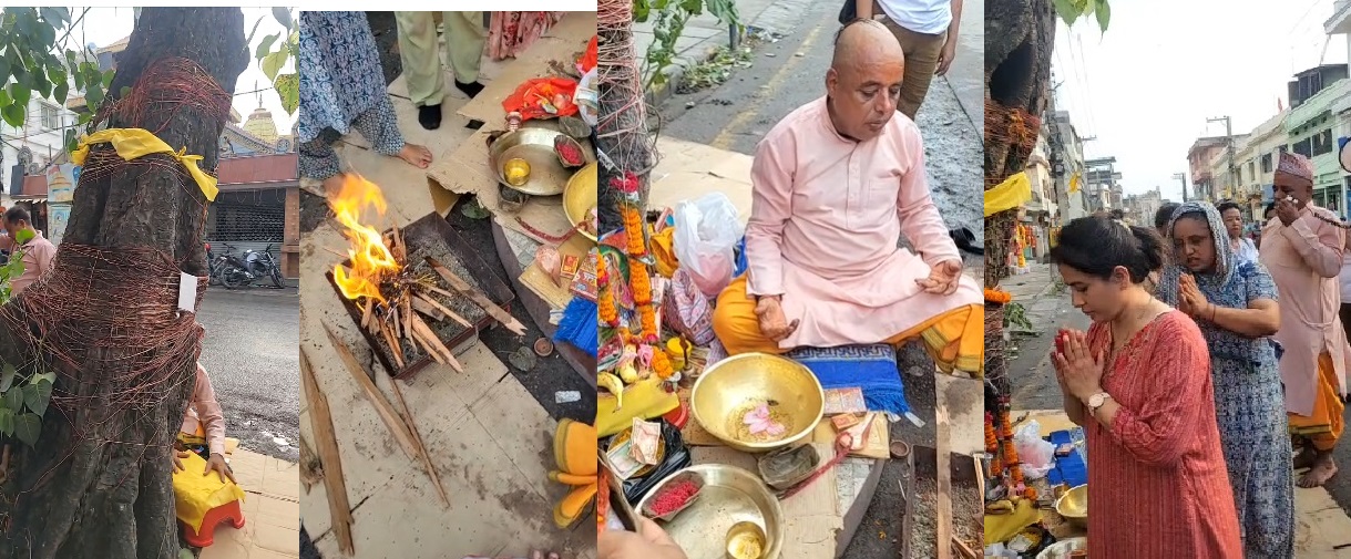 ९० वर्ष पुरानो पिपल काटिएपछि विराटनगरमा क्षमापूजा