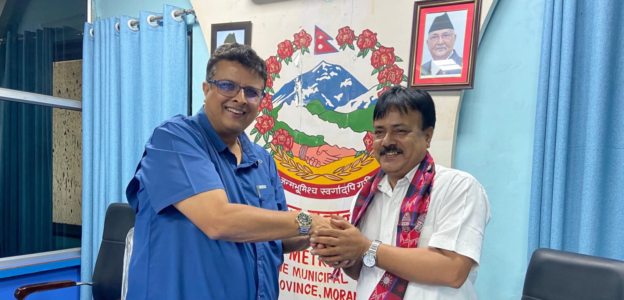 विराटनगर महानगरमा प्रमुख प्रशासकीय अधिकृत दुलाललाई स्वागत