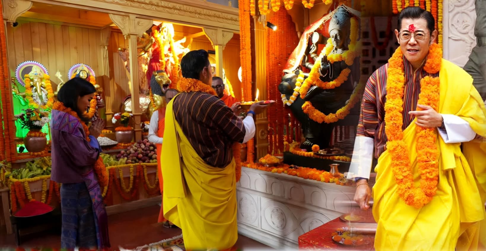 भुटानका राजारानीले पनि मनाए दशैँ, टिका र आशीर्वाद प्रदान