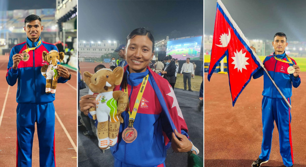 भारतमा सम्पन्न चौथो दक्षिण एसियाली सिनियर एथलेटिक्स च्याम्पियनसिपमा नेपाल तेस्रो