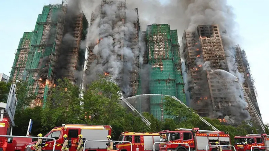 हङकङको हाउजिङ कम्प्लेक्समा आगलागी हुँदा ४४ जनाको मृत्यु