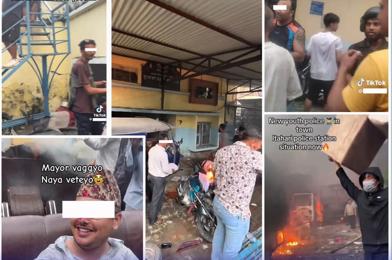 इटहरी प्रहरी कार्यालय आगजनी-तोडफोडमा संलग्न पाँच जना पक्राउ