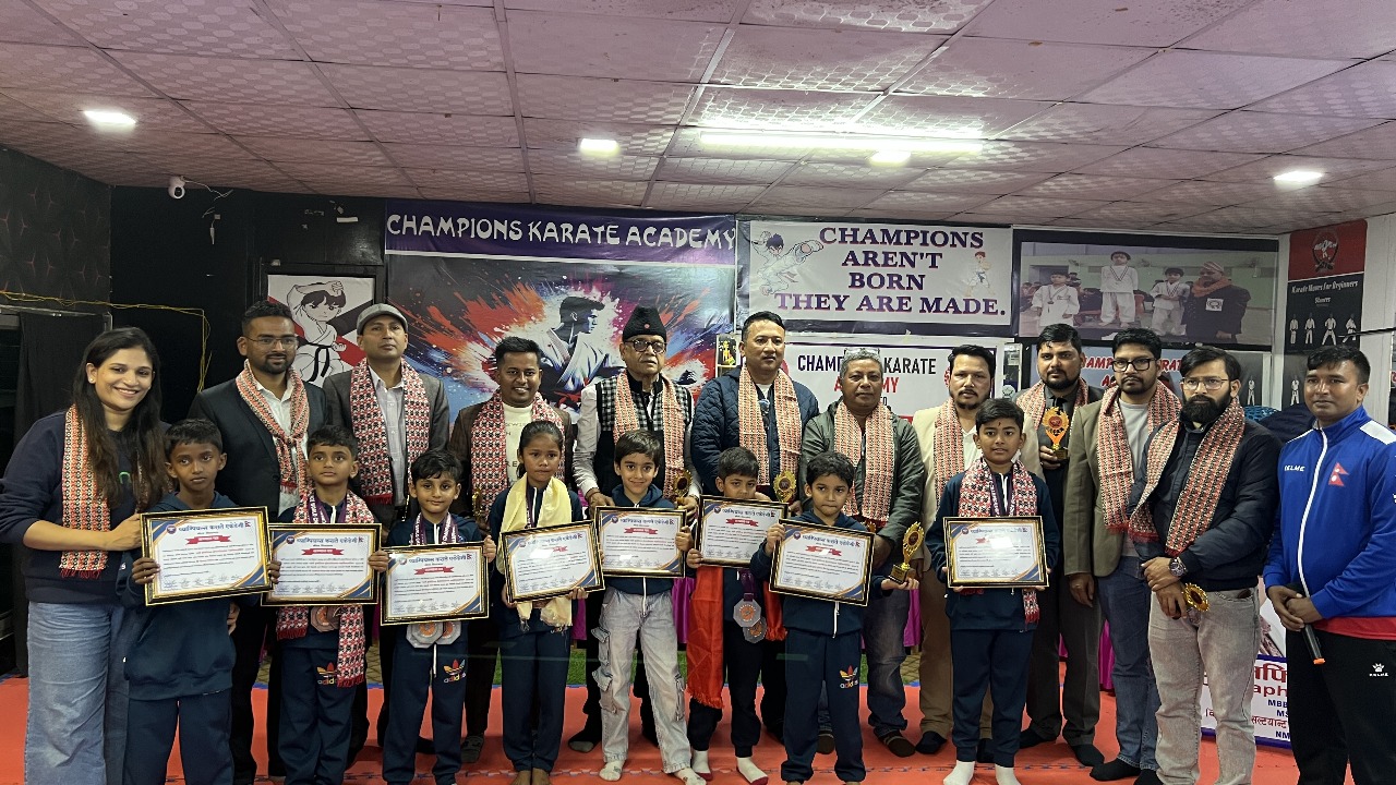 भारतमा भएको कराँते प्रतियोगिताका उत्कृष्ट नेपाली खेलाडीलाई विराटनगरमा सम्मान