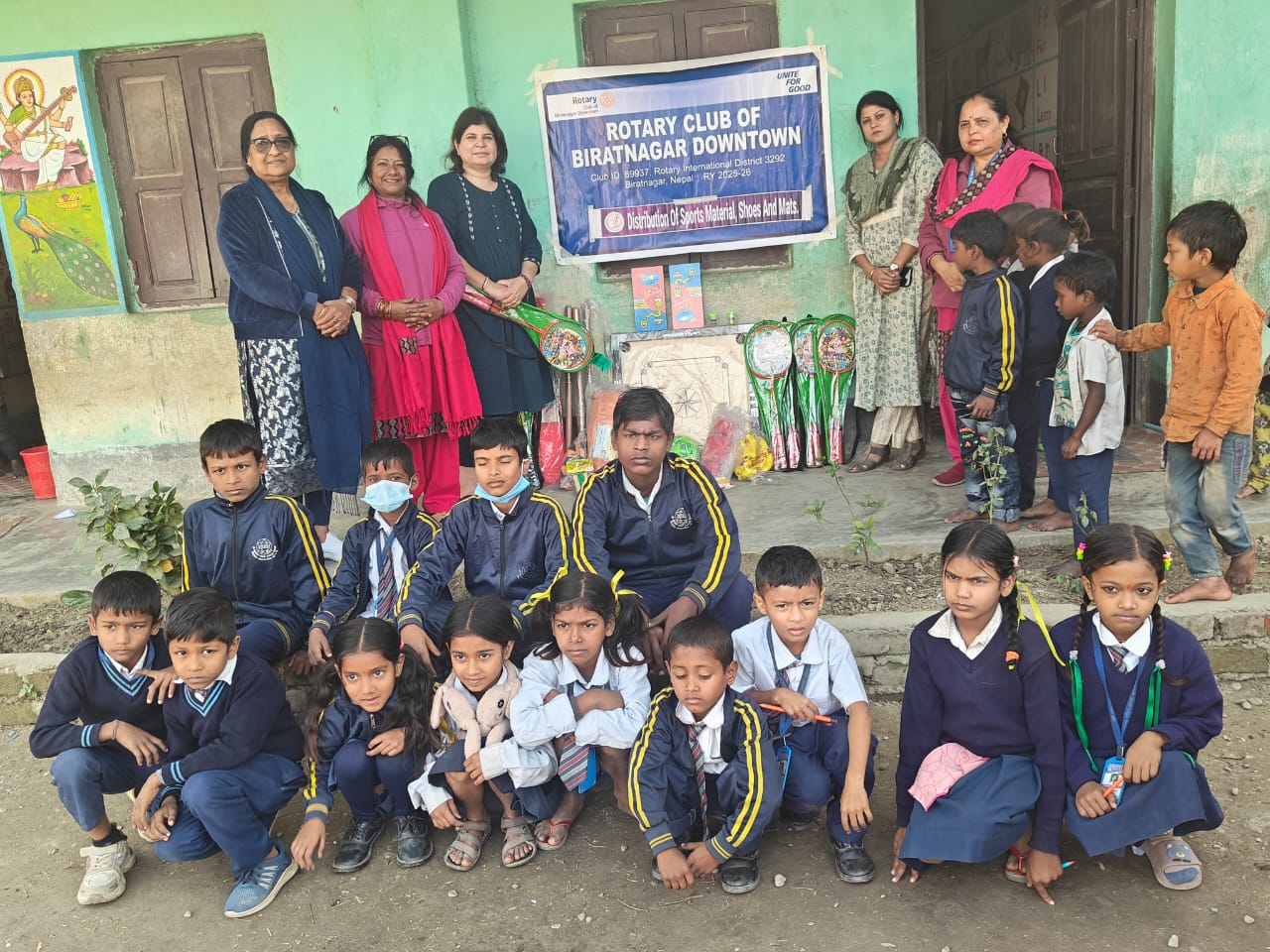 रोटटरी क्लब अफ विराटनगर डाउनटाउनद्वारा खेलकुद सामग्री वितरणको तेस्रो चरण सम्पन्न