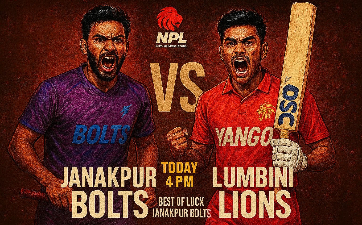 एनपिएलमा आज जनकपुर बोल्ट्स र लुम्बिनी लायन्सबीच खेल