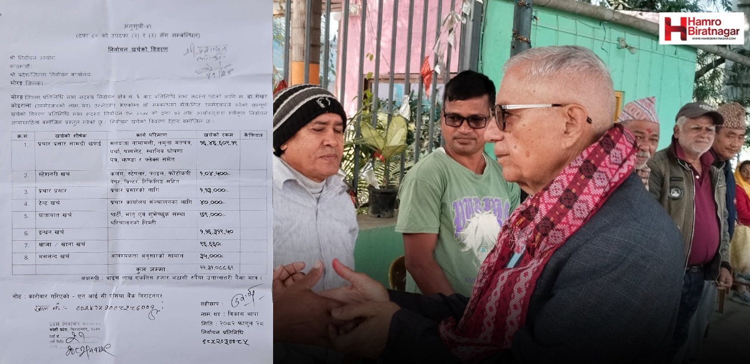 डा. शेखर कोइरालाको चुनावी खर्च २२ लाखभन्दा बढी