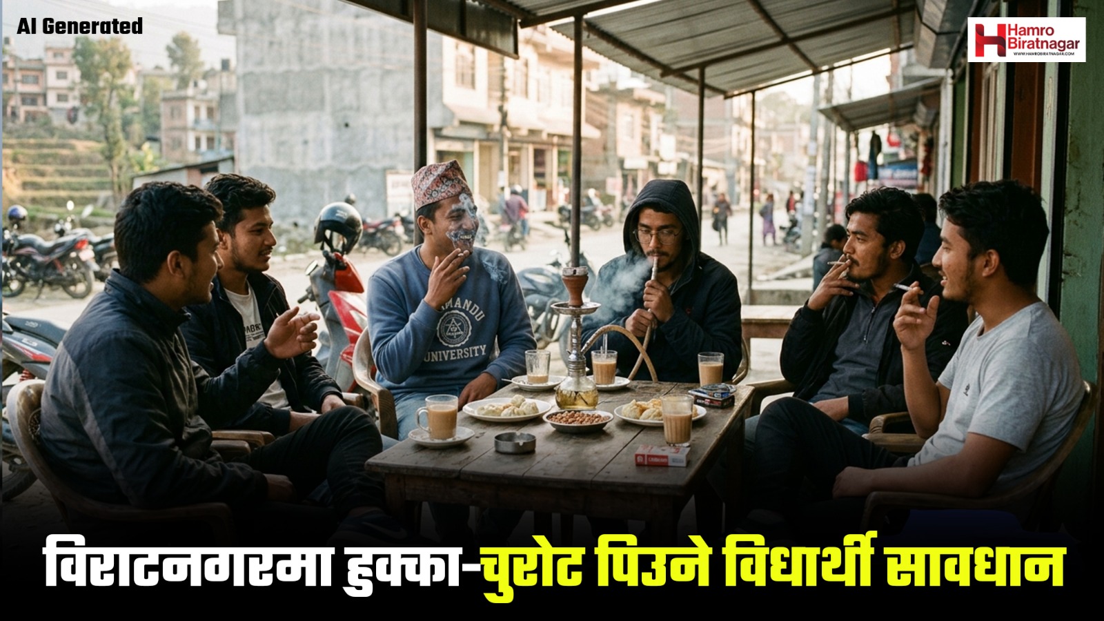 विराटनगरमा हुक्का-चुरोट पिउने विधार्थीमाथि प्रहरी निगरानी, कडा कदम चाल्ने तयारी