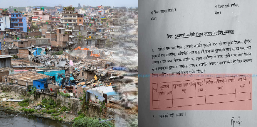 सुकुम्बासी बस्ती विवरण उपलब्ध गराउन मोरङ प्रशासनलाई सेनाको पत्र