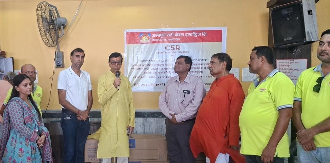अन्नपूर्ण राठी केबलद्वारा सत्यनारायण मन्दिरलाई ६ लाख रुपैयाँ बराबरको सामग्री सहयोग