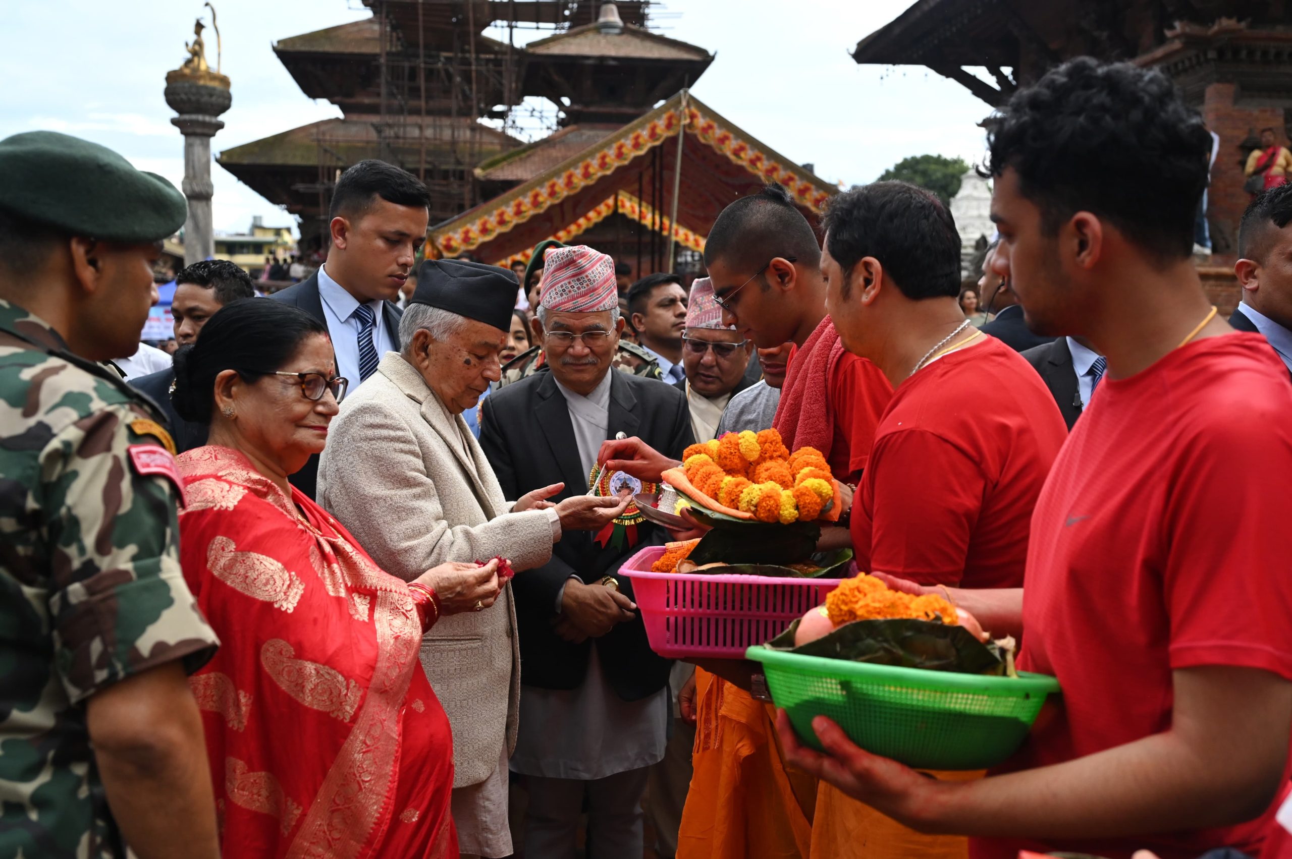 राष्ट्रपति पौडेलद्वारा पाटन कृष्ण मन्दिरमा पूजाआराधना